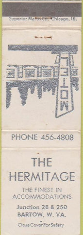 Matchbook Cover - The Hermitage Bartow WV