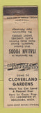 Matchbook Cover - Cloverland Gardens Escanaba MI Italian WORN