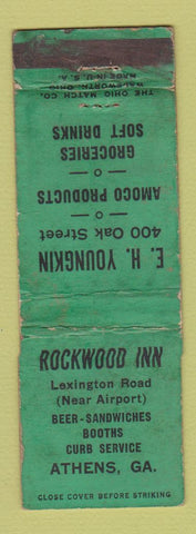 Matchbook Cover - Rockwood Inn Athens GA Amoco oil gas WORN