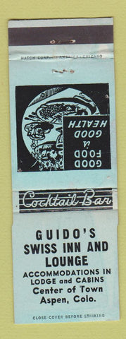 Matchbook Cover - Guido's Swiss Inn and Lounge Aspen Colorado