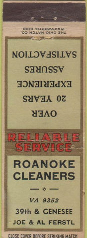 Matchbook Cover - Roanoke Cleaners VA