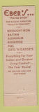 Matchbook Cover - Eber's Patio Shop North Plainfield NJ