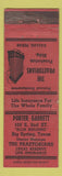 Matchbook Cover - Porter Garrett Praetorians Insurance Big Spring TX