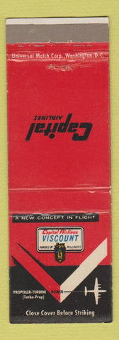 Matchbook Cover - Capital Airlines Viscount Rolls Royce Engines