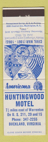 Matchbook Cover - Huntingwood Motel Buckland VA Perkins Americana