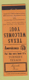 Matchbook Cover - Turner's Texaco oil gas Lipscomb TX Perkins Americana