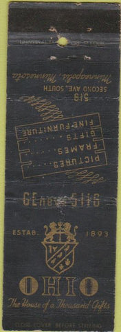 Matchbook Cover - Ohio House of Gifts Minneapolis MN WORN