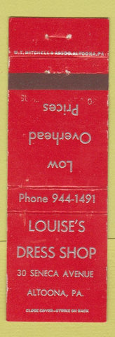 Matchbook Cover - Louise's Dress Shop Altoona PA WEAR