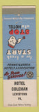 Matchbook Cover - Hotel Coleman Lewistown PA