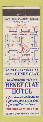 Matchbook Cover - Henry Clay Hotel Louisville KY