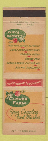 Matchbook Cover - Clover Farm Food Market Grocery