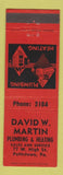 Matchbook Cover - David Martin Plumbing Heating Pottstown PA
