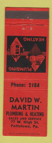 Matchbook Cover - David Martin Plumbing Heating Pottstown PA