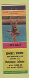Matchbook Cover - Eugene Washer Match Collector Joliet IL pinup