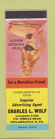 Matchbook Cover - Charles Wolf Match Collector Philadelphia PA pinup #1