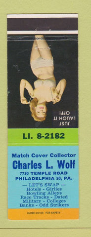 Matchbook Cover - Charles Wolf Match Collector Philadelphia PA pinup #2