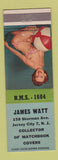 Matchbook Cover - James Watt Match Collector Jersey City NJ RMS pinup