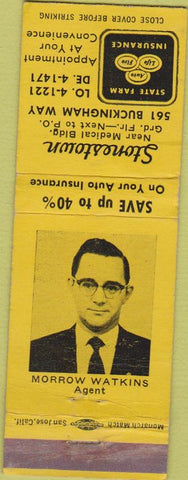 Matchbook Cover - State Farm Insurance Morris Watkins San Francisco WEAR