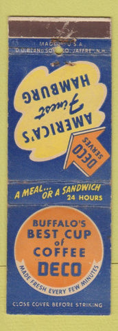 Matchbook Cover - Deco Coffee Hamburgers DD Bean WEAR