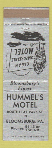Matchbook Cover - Hummel's Motel Bloomsburg PA