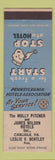 Matchbook Cover - Molly Pitcher James Wilson Hotels Carlisle PA