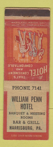 Matchbook Cover - William Penn Hotel Harrisburg PA