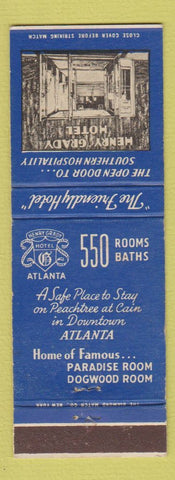 Matchbook Cover - Henry Grady Hotel Atlanta GA