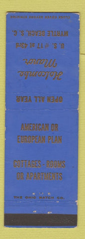 Matchbook Cover - Holcombe Manor Myrtle Beach SC