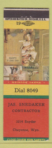 Matchbook Cover - Jas Snedaker Contractor Cheyenne WY Grier Lumber
