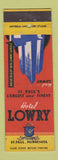 Matchbook Cover - Hotel Lowry St Paul MN