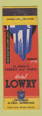Matchbook Cover - Hotel Lowry St Paul MN