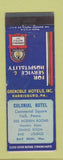Matchbook Cover - Colonial Hotel York PA Grenoble