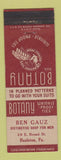 Matchbook Cover - Botany 500 Men's Clothes Ben Gauz Hazleton PA