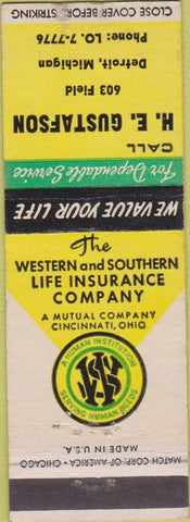 Matchbook Cover - Insurance HE Gustafson Detroit MI
