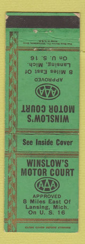 Matchbook Cover - Winslow's Motor Court Lansing MI