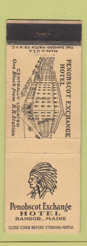Matchbook Cover - Penobscot Exchange Hotel Bangor ME Indian