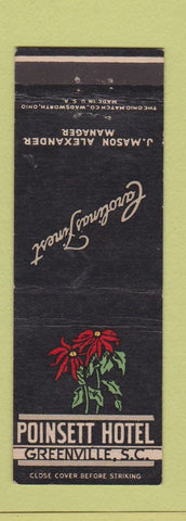 Matchbook Cover - Poinsett Hotel Greenville SC