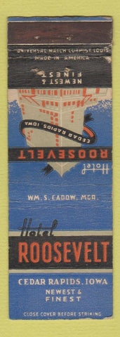 Matchbook Cover - Hotel Roosevelt Cedar Rapids IA WEAR