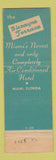 Matchbook Cover - Biscayne Terrace Hotel Miami FL