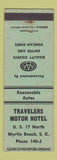 Matchbook Cover - Travelers Motor Hotel Myrtle Beach SC
