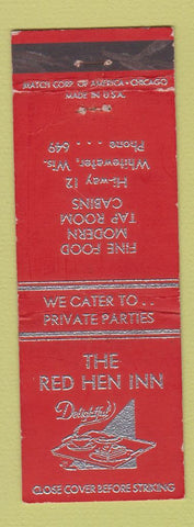 Matchbook Cover - The Red Hen Inn Whitewater WI