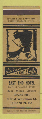 Matchbook Cover - East End Hotel Lebanon PA ADVANCE