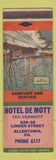 Matchbook Cover - Hotel De Mott Allentown PA WEAR