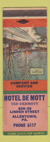 Matchbook Cover - Hotel De Mott Allentown PA WEAR