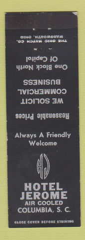 Matchbook Cover - Hotel Jerome Columbia SC