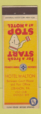 Matchbook Cover - Hotel Walton Lebanon PA bellhop