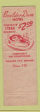 Matchbook Cover - Boulder Dam Hotel Boulder City NV low phone #