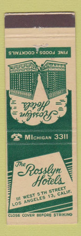 Matchbook Cover - Rosslyn Hotels Los Angeles CA