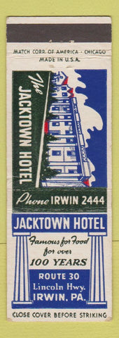 Matchbook Cover - Jacktown Hotel Irwin PA