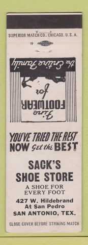 Matchbook Cover - Sack's Shoe Store San Antonio TX